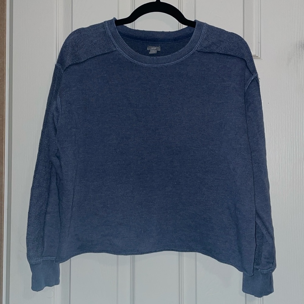 223 blue cropped sweatshirt